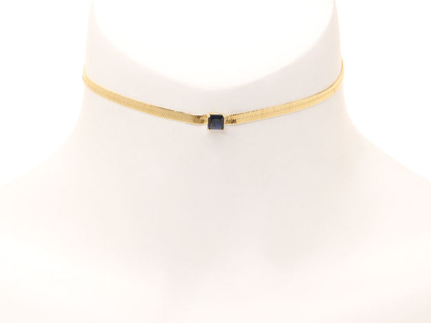 Picture of MIA Herringbone Choker - Navy Blue Stone