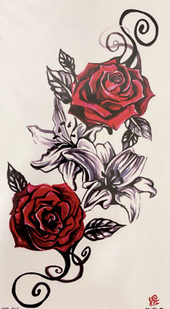 Picture of Temporary two roses tattoo