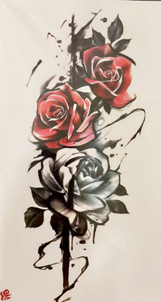 Picture of Black and pink temporary roses